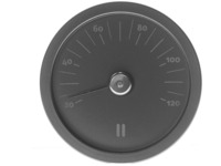 Relaxed bastu-termometer, aluminium, svart, rund