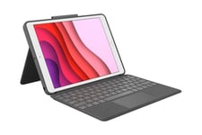 Logitech Combo Touch - tangentbord och foliefodral - med pekdyna - QWERTZ - schweizisk - grafit Inmatningsenhet