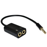 3.5mm Socket to 3.5mm 2 female Jack Audio splitter Headphone Adapter Cable