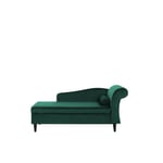 Beliani - Chaise longue côté droit en velours vert foncé LUIRO