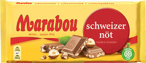 Chokladkaka med schweizernöt från Marabou