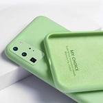 ECMQS New Liquid Silicone Soft Phone Cover Case For Huawei P40 Pro P30 P20 Lite Honor 20 8x 9x P Smart Z Plus Y9 Prime Nova 5t For Huawei Nova 5T Green