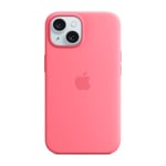 Apple iPhone 15 silikonikuori MagSafe, pinkki