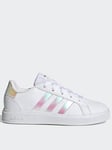 adidas Sportswear Kids Girls Grand Court 2.0 Trainers - White/Iridescent, White/Multi, Size 11 Younger