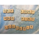 Get Lost Find Yourself Travel Scrabble Canvas Wall Art Print