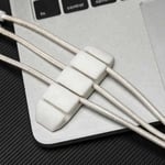 2-Pack - Kabelhållare - Självhäftande Fyra Kablar Rundade Vit