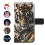 Kingyoe Oppo A91 Case Wallet Premium PU Leather Flip Cover Oppo F15 / Oppo A91 Protector Folio Notebook Design with Cash Card Slots/Magnetic Closure/TPU Bumper Shell,Tiger