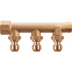 Roth fördelningsrör, 15 mm x 3/4", 3 förgreningar, rödgods