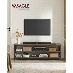 Vasagle - Meuble tv, Support télé, Table console, pour téléviseurs jusqu'à 65 pouces, avec étagères, cadre en acier en x, style industriel