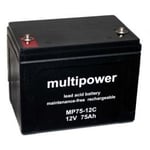 Multipower 12V - 75Ah batteri till eldrivna fordon