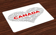 Canada Place Mats Set of 4 Canadian Regions Calligraphy