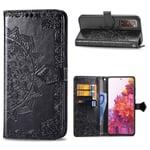 Samsung Galaxy S20 FE - Mandala Läder Fodral - Svart Black Svart