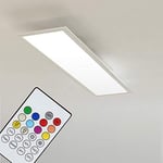 Briloner Leuchten Plafonnier LED encastrable en blanc – Panneau LED dimmable – Change de couleur avec télécommande – Idéal pour le bureau ou le salon