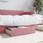 vidaXL Sänglådor 2 st rosa konstruerat trä och sammet 833919