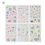 6pcs/pack Cactus Sticky Paper Scrapbook Sticker Tag Decal G