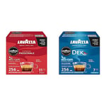 Lavazza, A Modo Mio Espresso Passionale, 256 Coffee Capsules, with Notes of Caramel and Chocolate & A Modo Mio Dek Cremoso Coffee Capsules, Decaffeinated Coffee Pods Espresso, 16 Packs