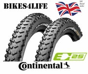 2 x Continental Wired Mountain King Mountain Bike Tyre 26 x 2.30 & Presta Tubes