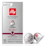 illy Coffee Nespresso Compatible Capsules, Lungo Intenso, Aluminium Coffee Capsules, Pack of 10