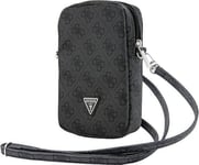 Fodral Guess Pu 4G Triangel Logo Plånbok Telefonväska Dragkedja Svart