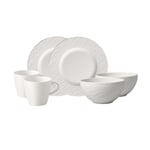 Villeroy & Boch - Manufacture ensemble pour le petit-déjeuner, 6 p., ensemble de vaisselle pour 2 personnes, porcelaine Premium, blanc