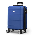 LUGG Jetset Lot de 3 valises de Voyage à Coque Rigide, 50,8 cm, 63,5 cm, Solides et légères avec Serrure TSA, Roues Lisses à 360°, Poches intérieures – Approuvé par Les compagnies aériennes, Bleu,