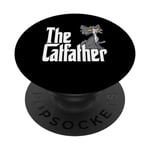 Cat Dad The Catfather Crazy Black Cat Father Kitty Daddy PopSockets PopGrip Interchangeable