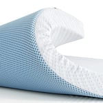 SU SUBRTEX Surmatelas en Mousse à mémoire de Forme infusée de Gel avec Housse ventilée en Bambou Lavable, conçu pour soulager la Pression (7,5 cm, 90 x 190 cm)