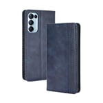GOGME Leather Case for OPPO Find X3 Neo Case, Retro Style PU/TPU Wallet Folio Case, Collection Premium Folio Cover with [Card Slots] and [Kickstand] for OPPO Find X3 Neo. Blue
