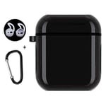 Liujingxue Wireless Earphones Set, Hat-Prince for Apple AirPods 1/2 Wireless Earphone PC Hard Protective Case with Carabiner and A Pair of Earplug, Shockproof Wireless Earphone Protective Cover