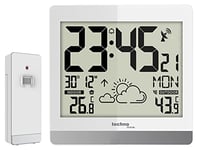 Technoline Horloge Murale numérique Radio WS8119 avec Affichage de la température et prévisions météorologiques