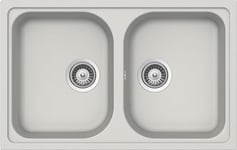 SCHOCK | Évier de cuisine Lithos 2 bacs petits, matériau Cristalite®, New Alumina, 790 x 500 mm