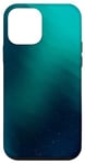 Coque pour iPhone 12 mini Vert turquoise brouillard étoiles dégradé