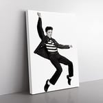 Elvis Presley The Jailhouse Rock Modern Canvas Wall Art Print Ready to Hang, Framed Picture for Living Room Bedroom Home Office Décor, 50x35 cm (20x14 Inch)
