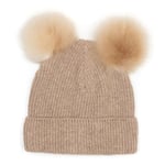 HUTTEliHUT BIG PLYS hat knit wool w/2 alpaca pompoms – camel - 2-6år