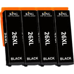 Compatible 26XL Black T2621XL Epson Premium XP-710 XP-720 XP-810 - Pack of 4