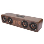 Bluetooth Speaker - W8C Solid Wooden Strip Bluetooth Speaker with LED Clock Display FM Functions
