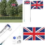 Storbritanniens flagga och flaggstång 5,55 m aluminium - Italiens Flagga - Flagga - Home & Living