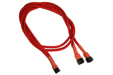 Forgrener, 3 pins vifte til 2x3 vifte, kabelstrømpe, 60 cm, rød