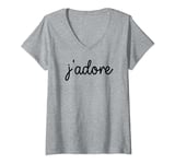 Womens J'adore French Words V-Neck T-Shirt