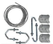 Lashing Kit for TV Aerial Pole Mast with 3x Corner Plates 5m Wire J and V Bolts