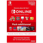 Abonnement Familial de 12 mois au service Nintendo Switch Online + Pack Additionnel • Code d'activation pour Nintendo Switch