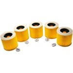 Vhbw - Lot de 5x filtres à cartouche compatible avec Kärcher se 4002 Injecteur Extracteur, se 4002 aspirateur à sec ou humide - Filtre plissé, jaune