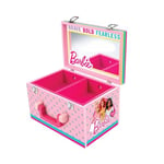Barbie 187A My Barbie Wooden Dream Box with Key Ring and Stickers, Children’s Jewellery Storage Box, Age 3 Years+, Pink, 26.7 x 28.5 x 20.7cm