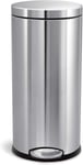 simplehuman CW1810 30L Round Kitchen Pedal Bin, 30L, Brushed Stainless Steel