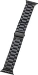 Peter Jäckel Bracelet de montre pour Apple Watch 40 mm (Series 4/5) / 38 mm (Series 1/2/3) en acier inoxydable noir