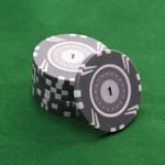25 x Full Size Poker Numbered Chips 1 Roulette Casino Texas Hold Em Grey