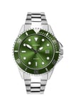 Sekonda Mens Sports Watch Green Dial Silver Bracelet 1622