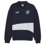 PUMA MCFC ftblCulture+ Sweat Drill Top Club Navy-Silver Mist - adult 777786 46