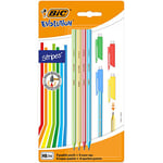 BIC Evolution Stripes - Pack of 4  Graphite Pencils HB + 4 Caps with Erasers