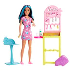 Barbie Toys, Skipper Doll and Ear-Piercer Station with Piercing Tool, 10 Pairs of Earrings and 5+ Additional Accessories, First Jobs, HKD78
